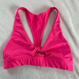 Pink twist front sports bra